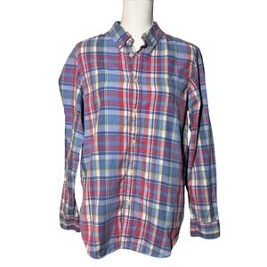Ralph Lauren Plaid Button Down Shirt XL 18-20 Long Sleeve 100% Cotton